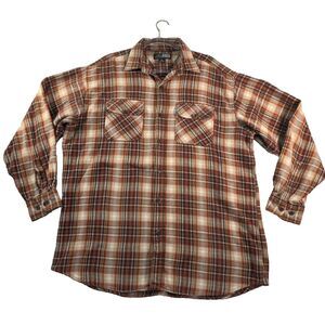 Canyon Guide Outfitters Plaid Flannel Long Sleeve Shirt Men's XL Rust Black